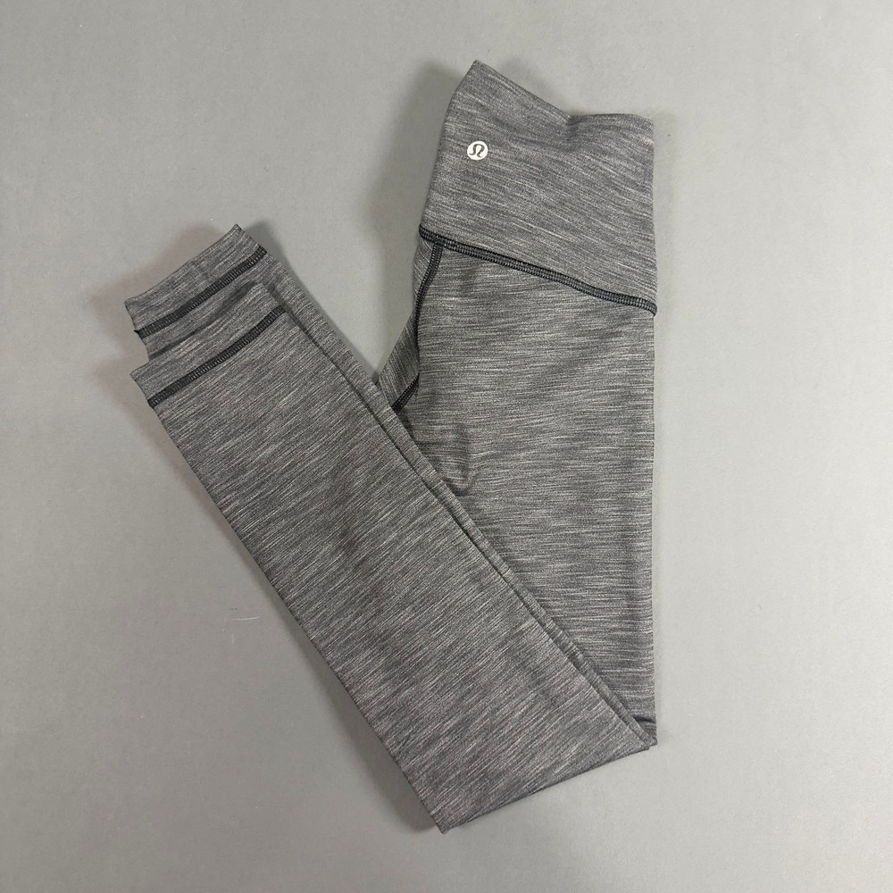 Lululemon Wunder Under High Rise Tight Womens 2 Heathered Gray Leggings